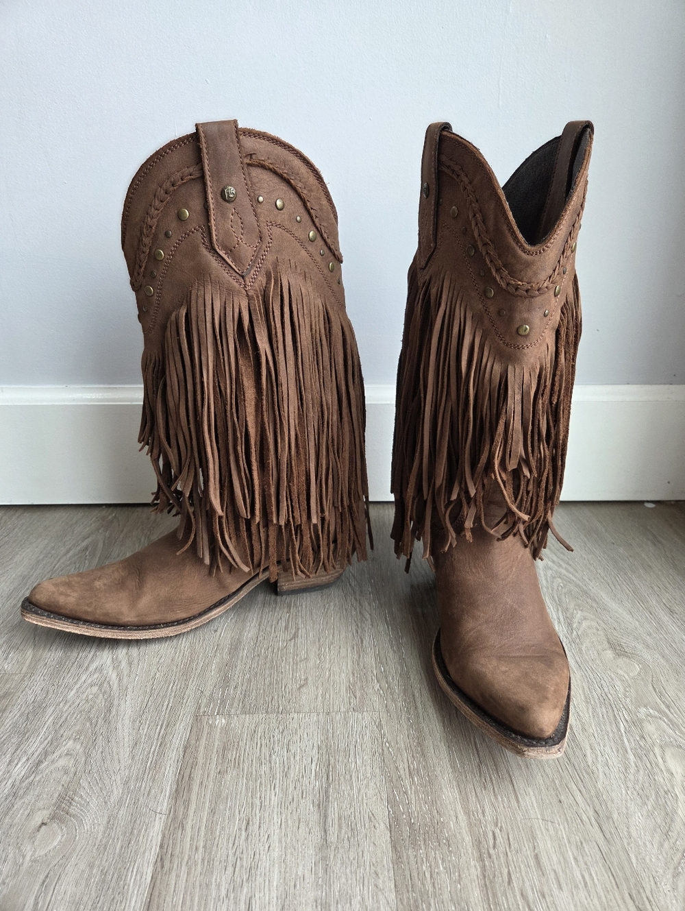 LIBERTY BLACK VEGAS Brown Fringe Cowboy Boots